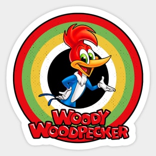 Woody Woodpecker Circle Style Sticker